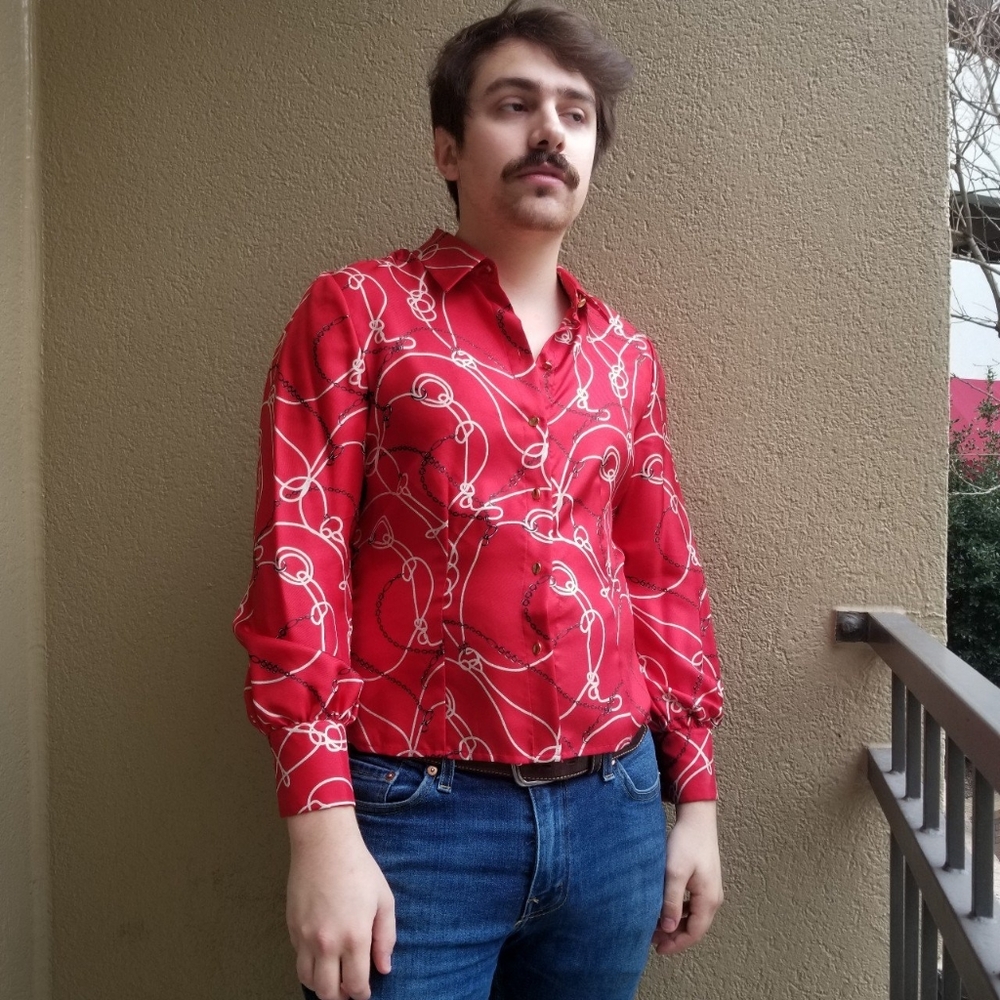 Vintage Silk Button-Up Shirt by Jones & Co.